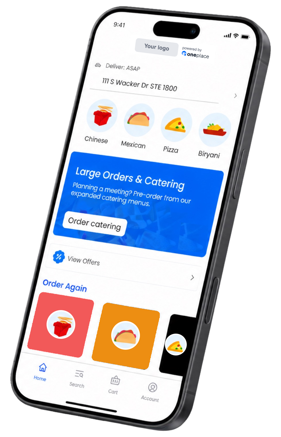 OnePlace branded employee app on a phone