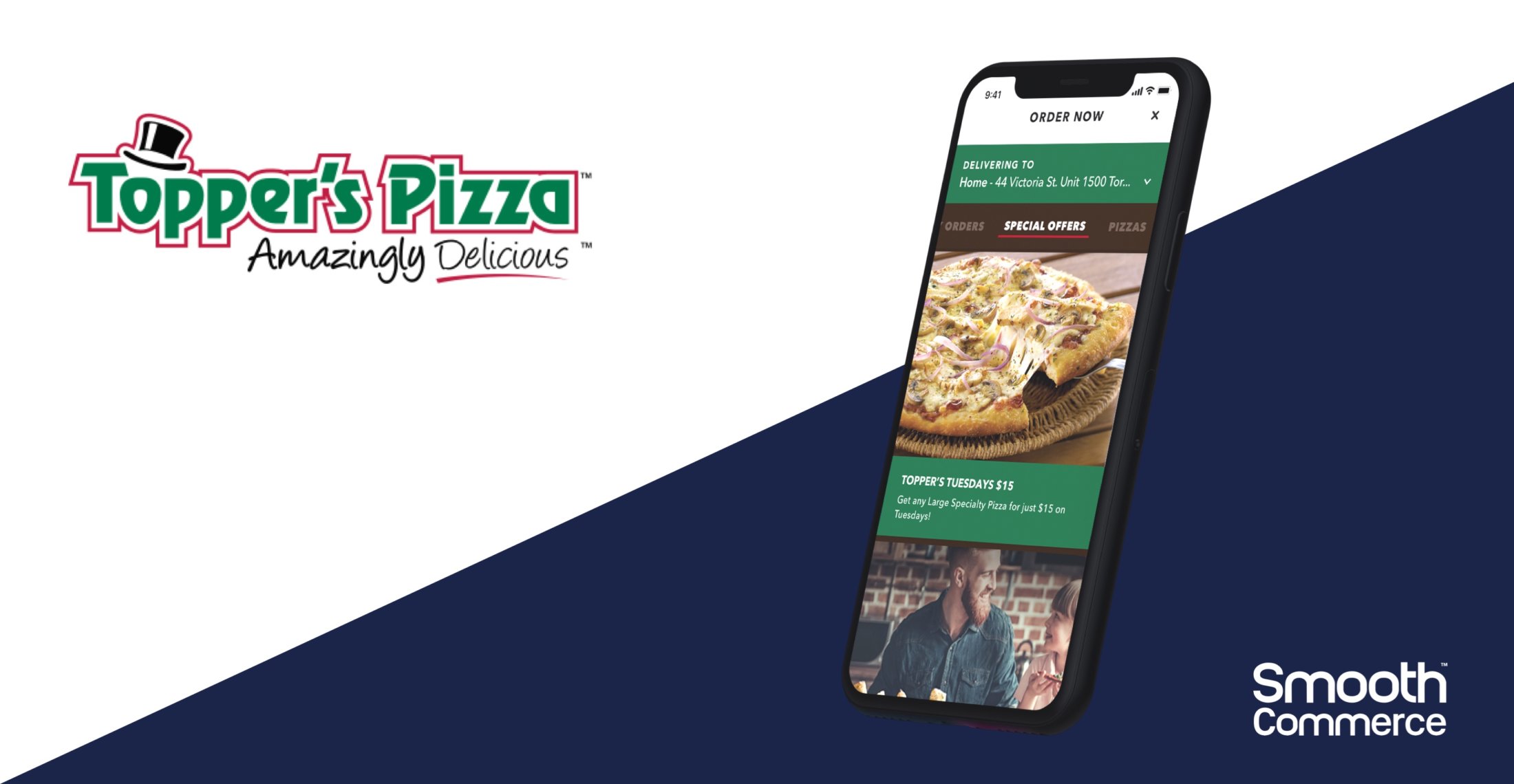 Topper's Pizza mobile app and logo